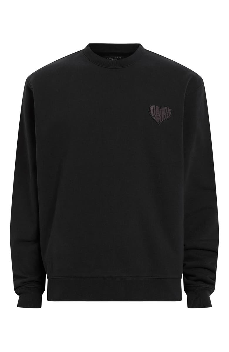 AllSaints Lover Crewneck Sweatshirt, Alternate, color, Washed Black