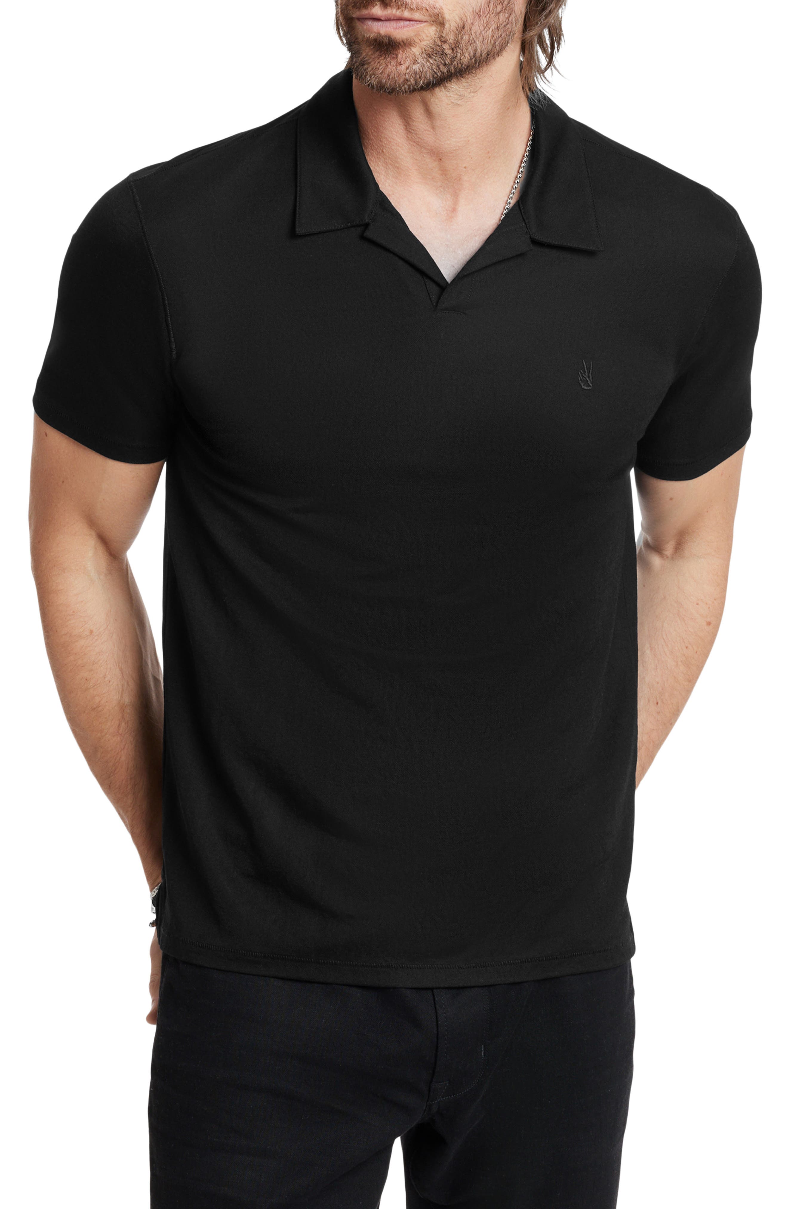 John Varvatos Leroy Johnny Collar Solid Piqué Polo
