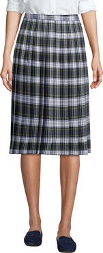 Lands' End School Uniform  Plaid Pleated Skirt Below the Knee