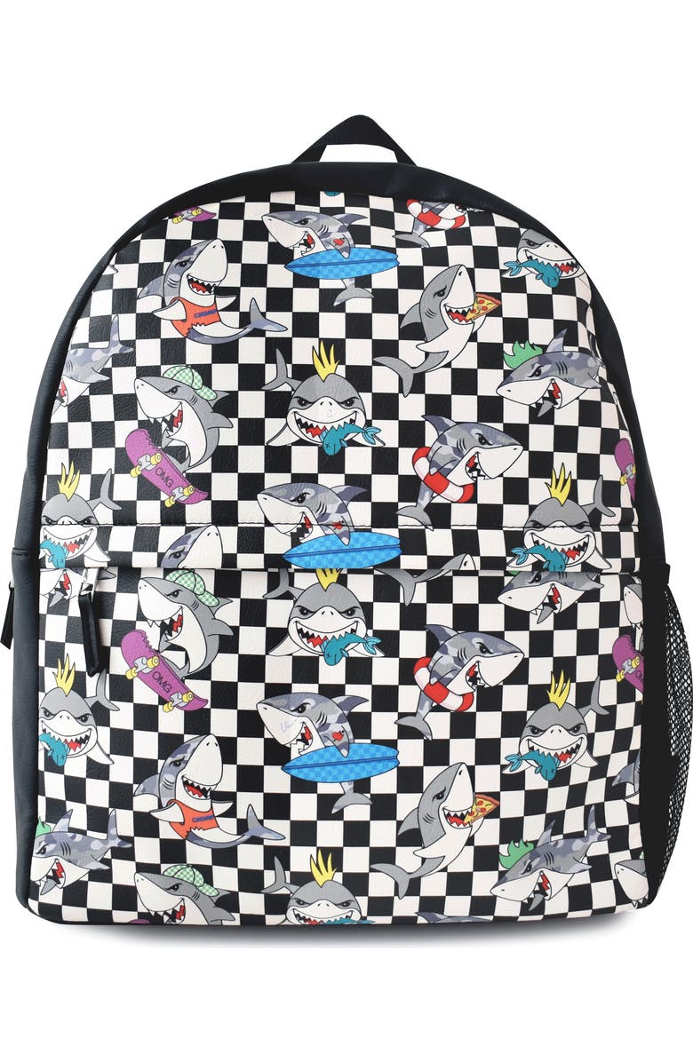 OMG Accessories Kids' Shark Print Large Backpack, Main, color,