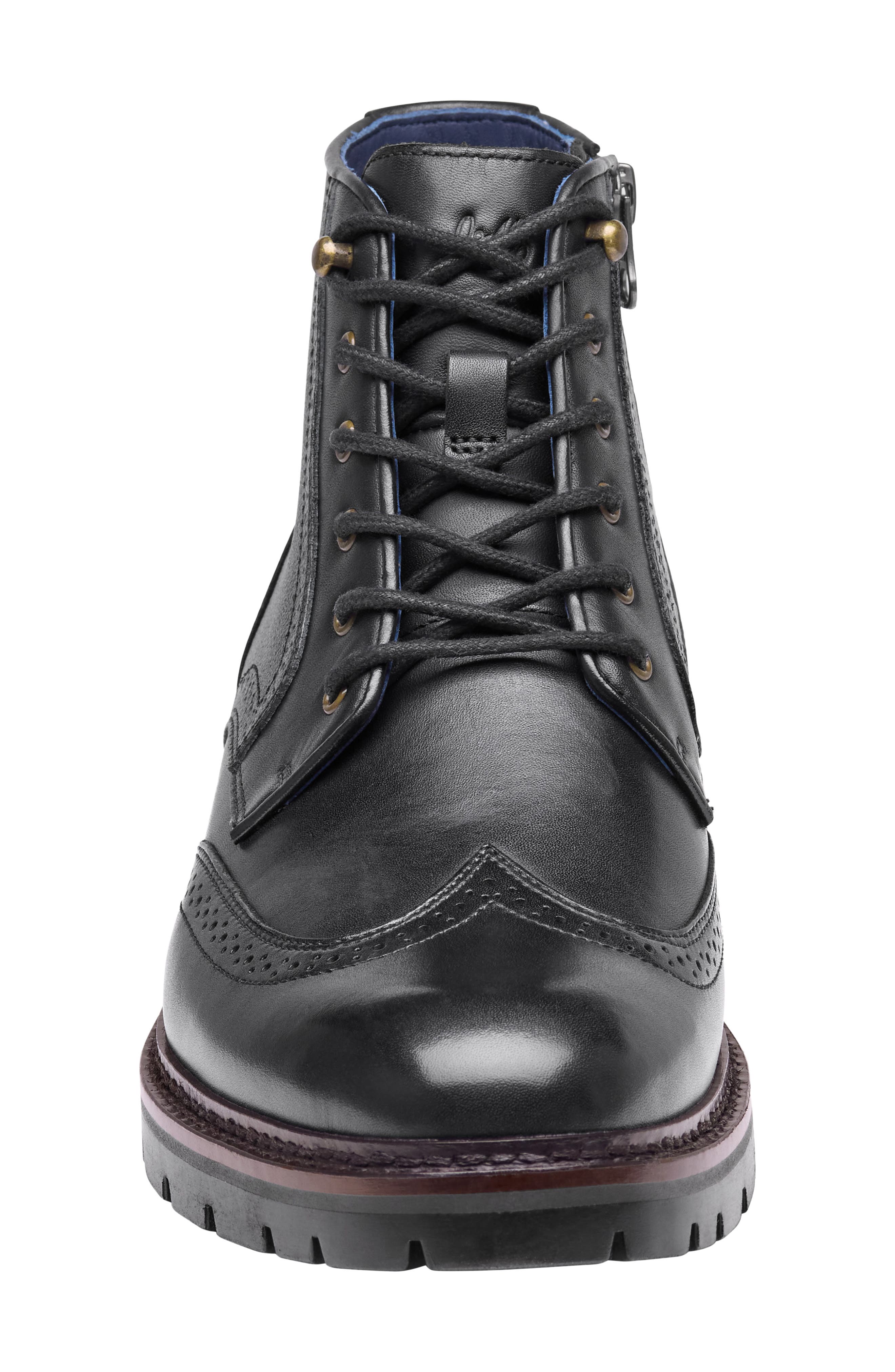XCFlex® Cade Wingtip Boot, Alternate, color, BLACK HAND-FINISHED FULL GRAIN