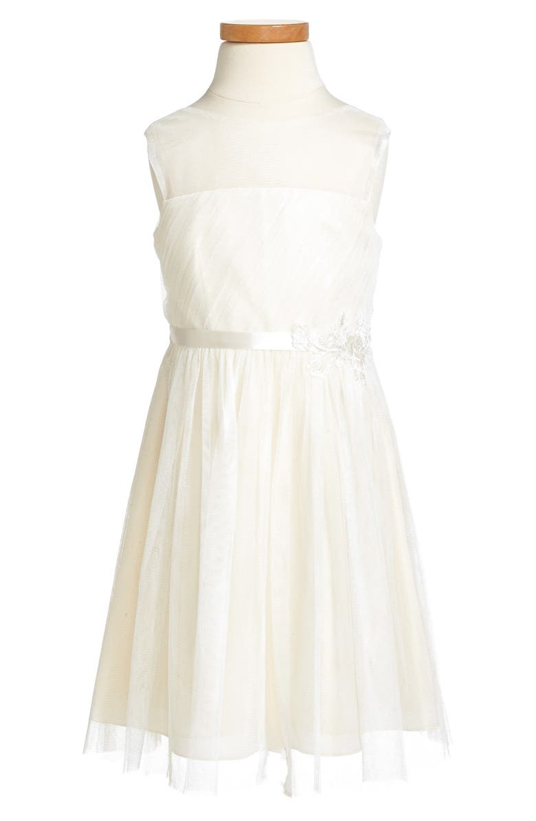 Jenny Yoo Zoe Floral Appliqué Tulle Dress, Alternate, color, 