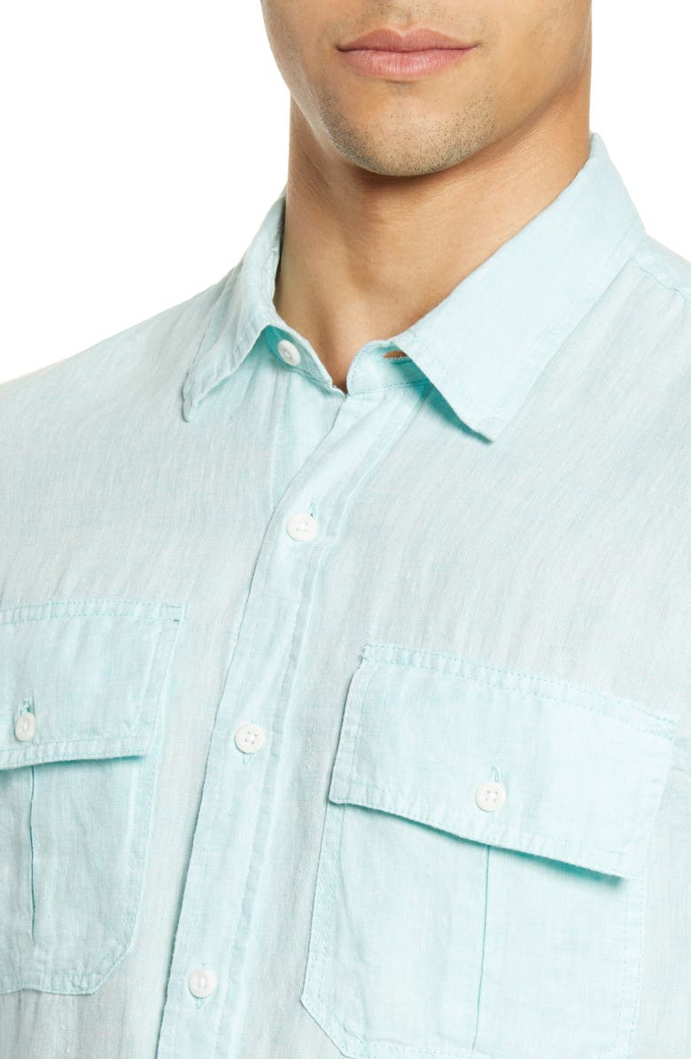 Onia Garret Linen Button-Up Shirt, Alternate, color,