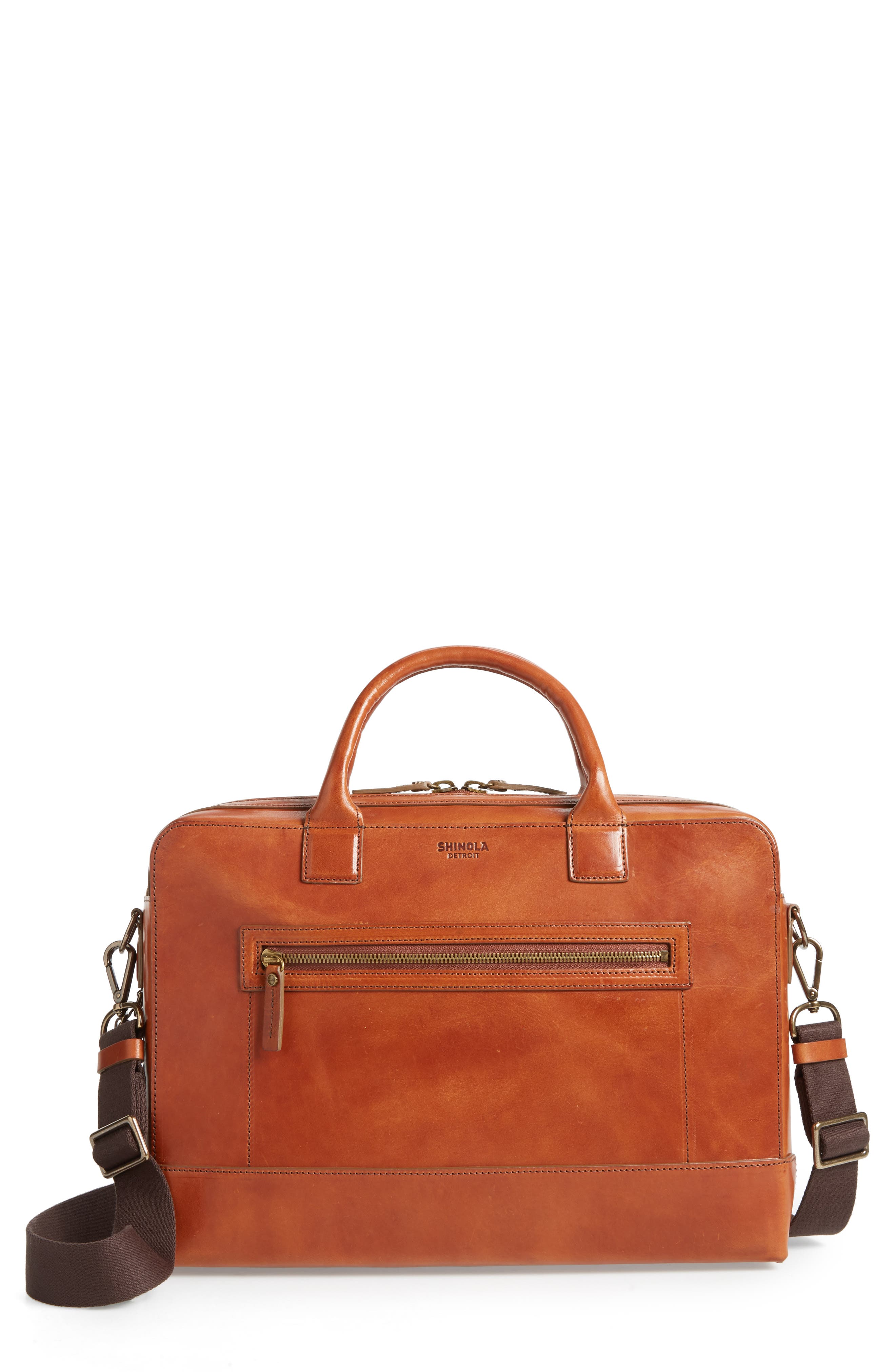 Shinola Harness Bedrock Leather Briefcase, Main, color, 