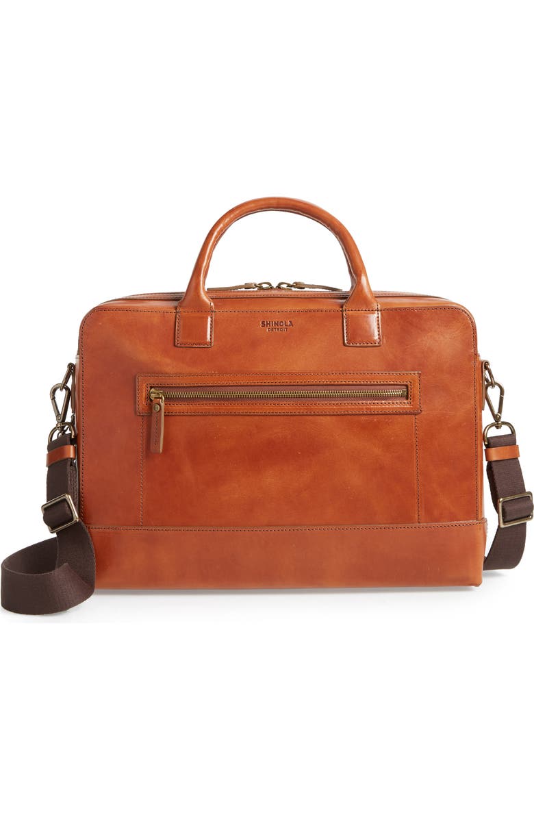 Shinola Harness Bedrock Leather Briefcase, Main, color,