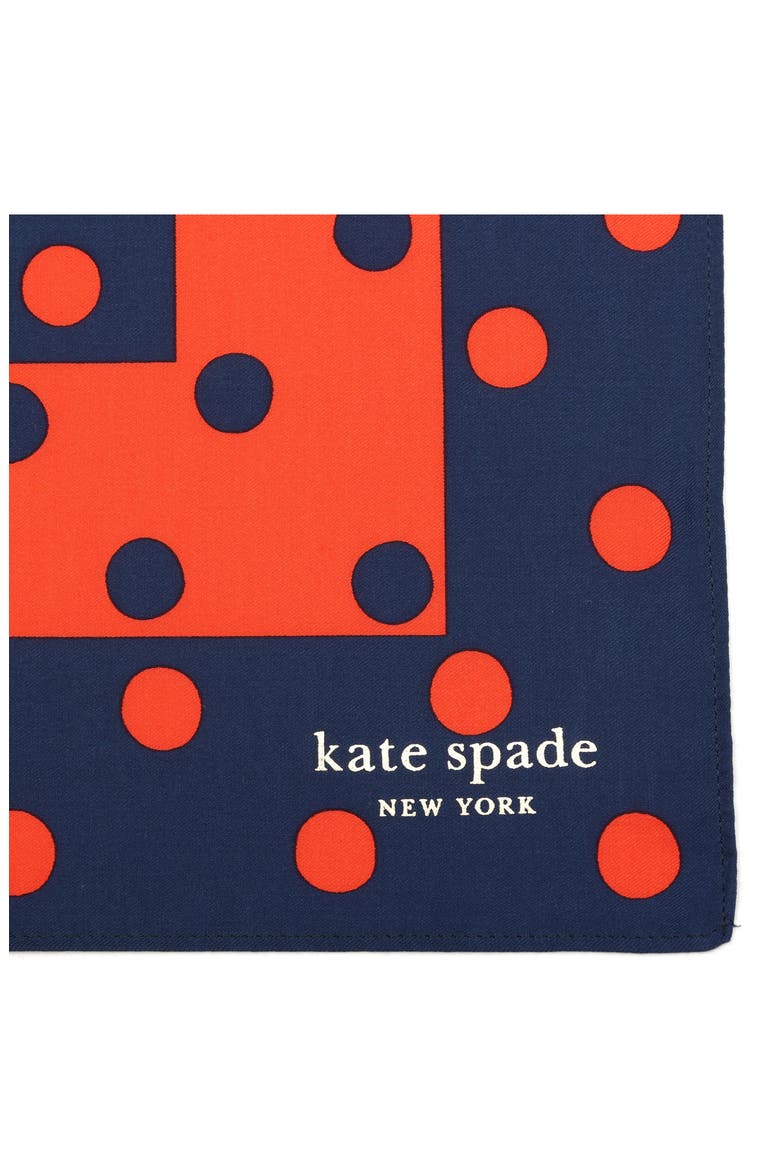 springtime dot silk bandana, Alternate, color, FRENCH NAVY