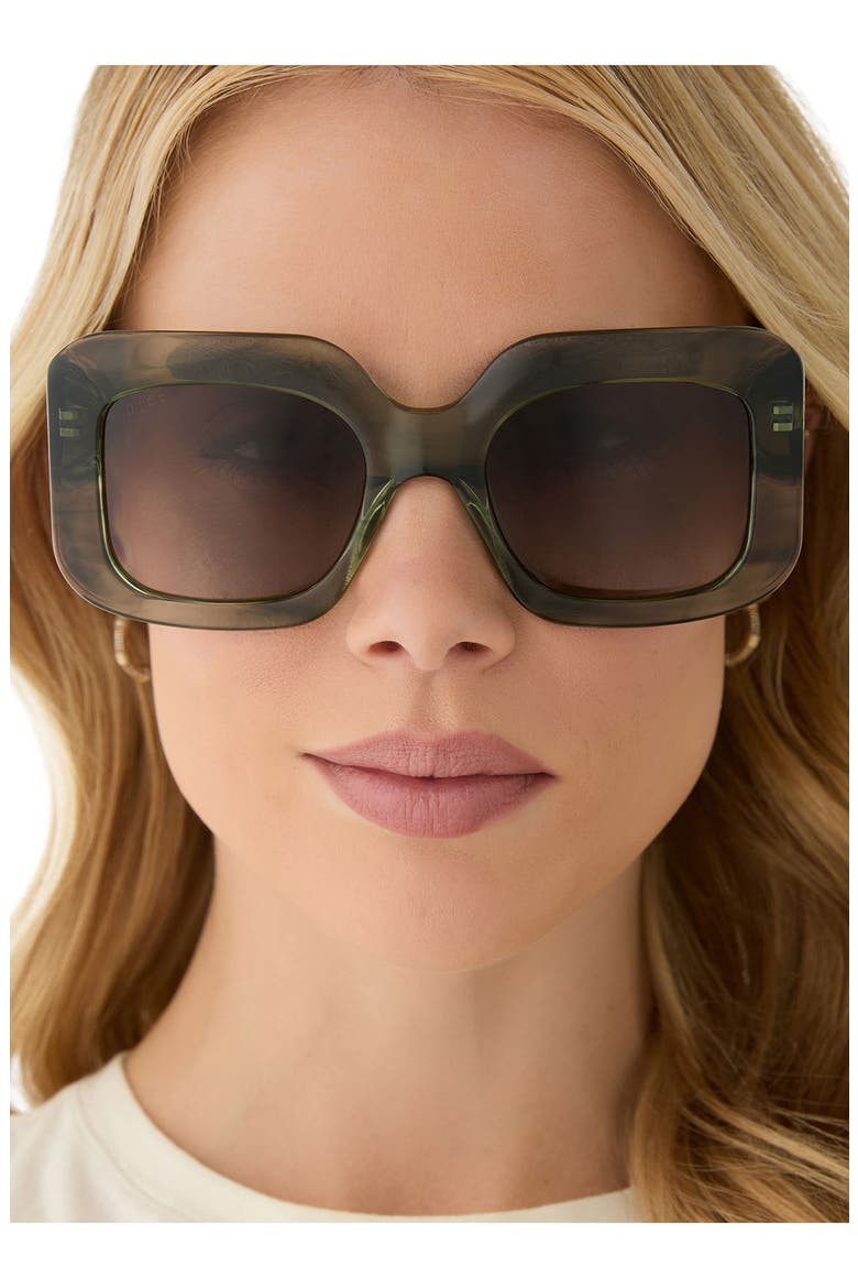 Giada 52mm Polarized Square Sunglasses, Alternate, color, COOL MATCHA / BROWN GRADIENT
