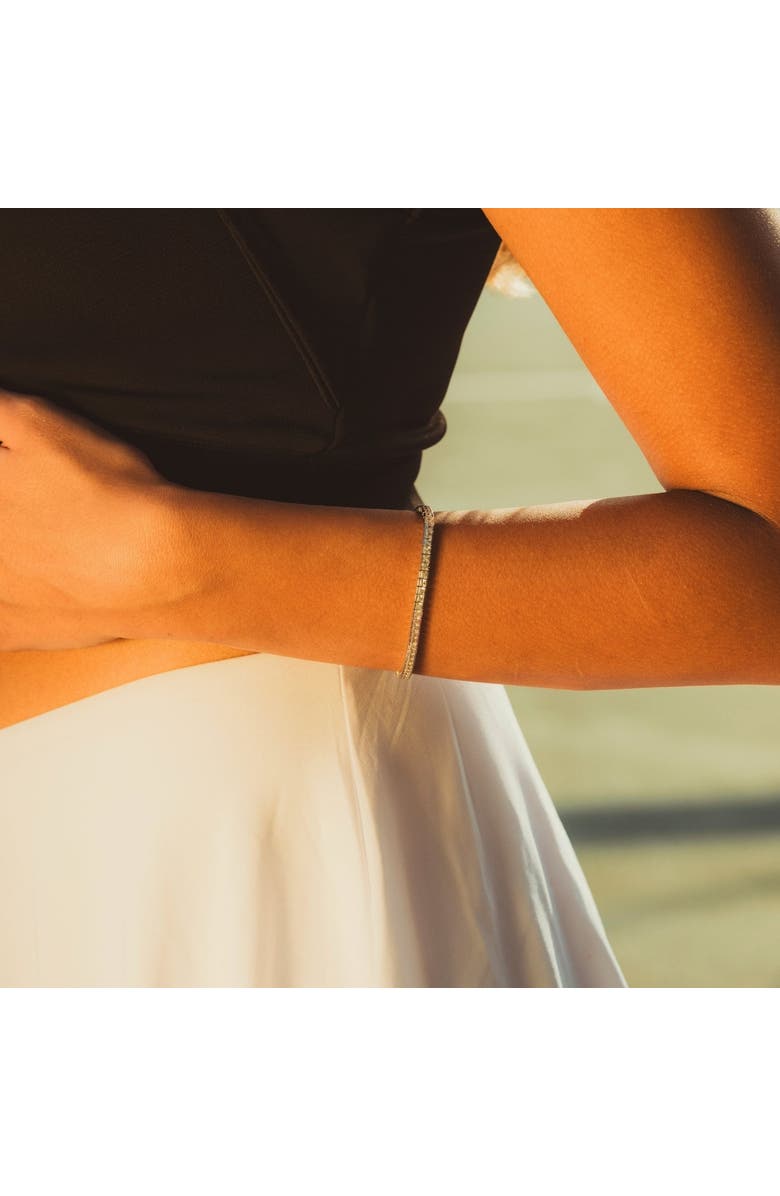 Spero London Sterling Silver Square Rectangular Tennis Bracelet, Alternate, color, Silver