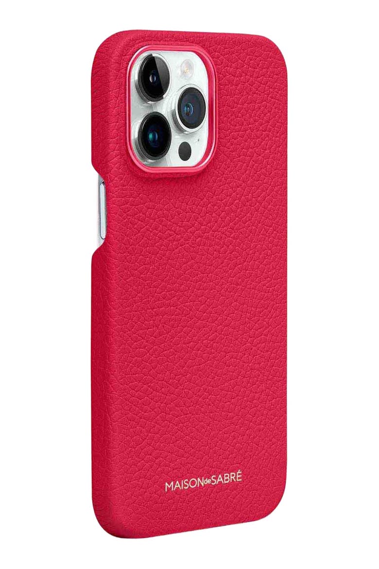 Leather Phone Case iPhone 15 Pro Max, Alternate, color, Shibuya Fuchsia