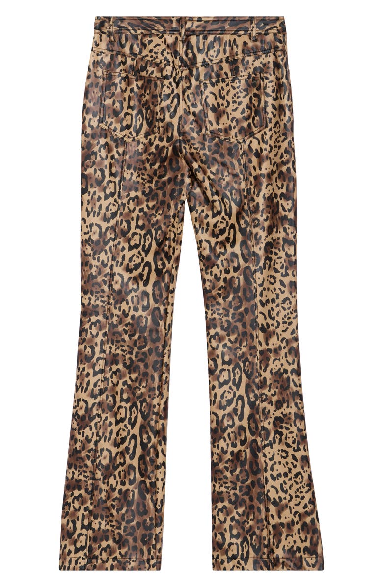 Cinq à Sept Leopard Faux Leather Pants, Alternate, color, Black/ Sahara