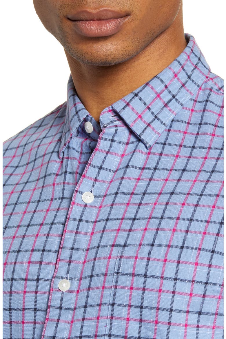 Slim Fit Plaid Flannel Button-Up Shirt, Alternate, color, WHISTLER CHECK - BLUE EYES