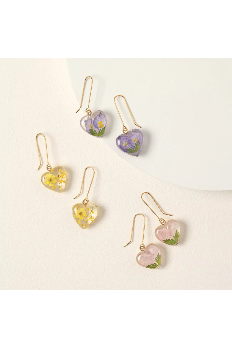 Birth Month Flower Heart Earrings by Belart, Main, color, Weaver's Broom
