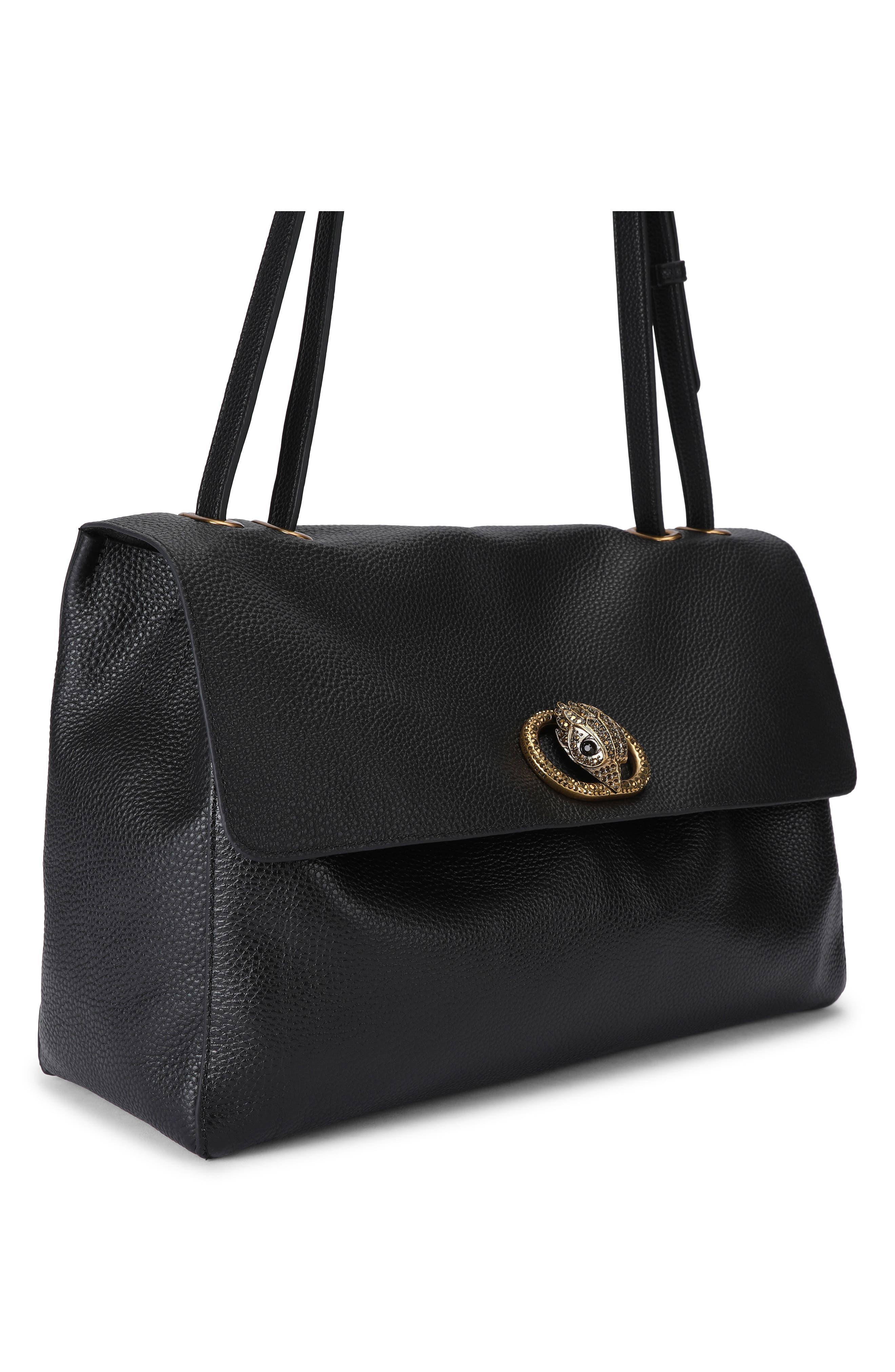 Chelsea Large Slouchy Leather Flap Bag, Alternate, color, BLACK