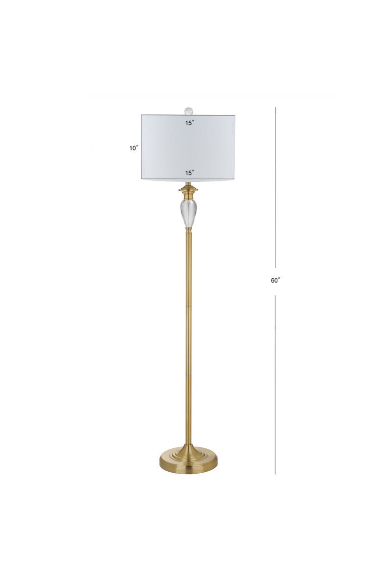Evelyn Crystal / Metal LED Floor Lamp, Alternate, color, Brass Gold/Clear