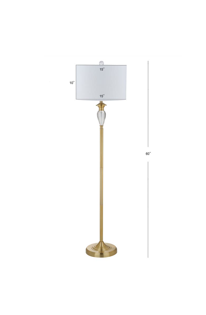 JONATHAN Y Evelyn Crystal / Metal LED Floor Lamp, Alternate, color, Brass Gold/Clear