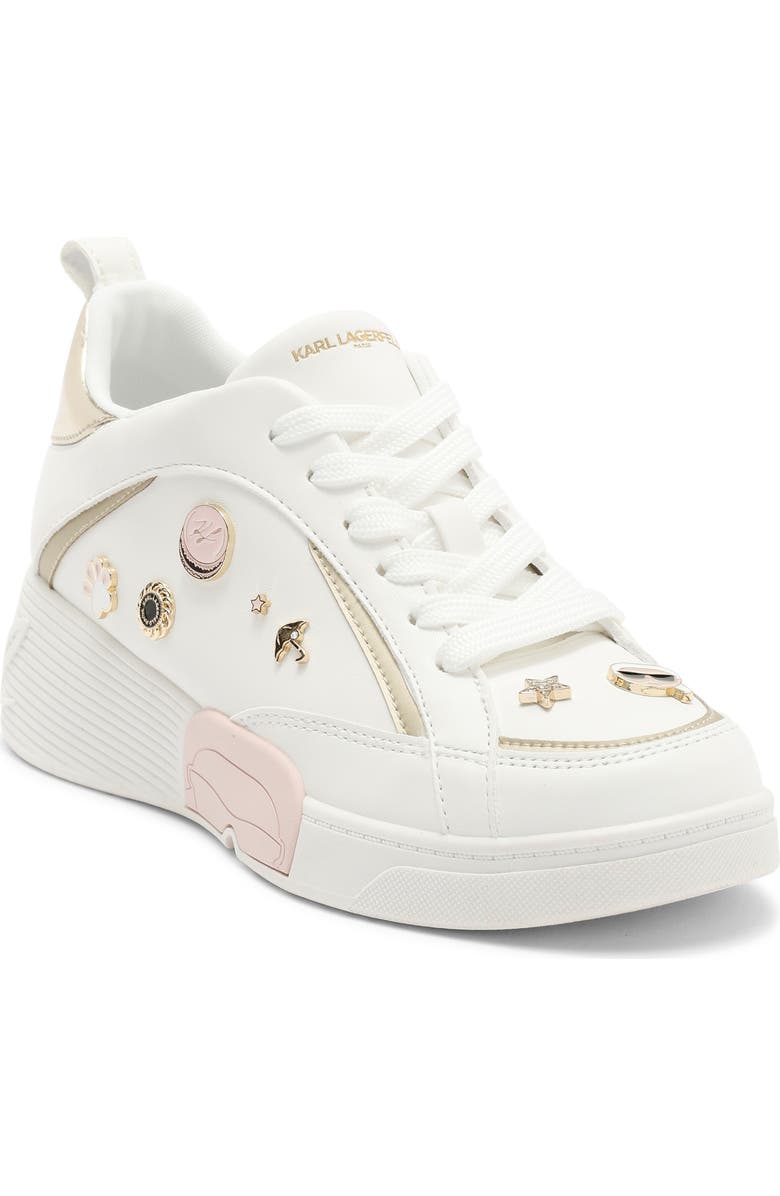 KARL LAGERFELD PARIS Mineola Lace Up Sneaker, Main, color, Bright White