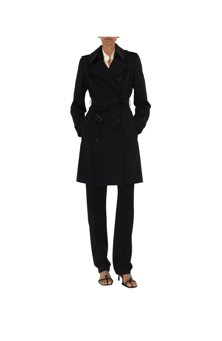 Burberry Mid-length Chelsea Heritage Trench Coat, Alternate, color, Black