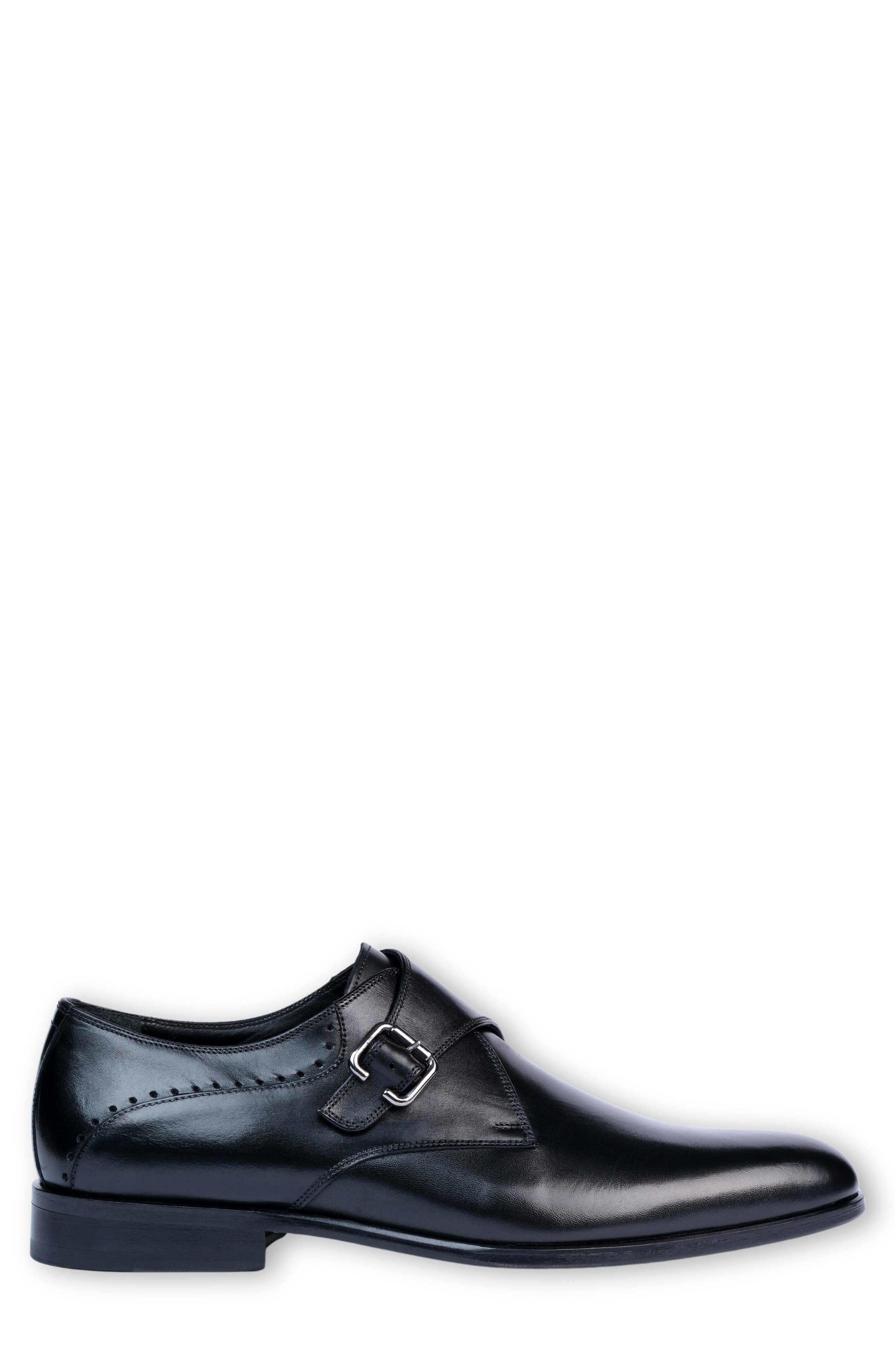 VELLAPAIS Burton Monk Strap Shoe, Alternate, color, Black