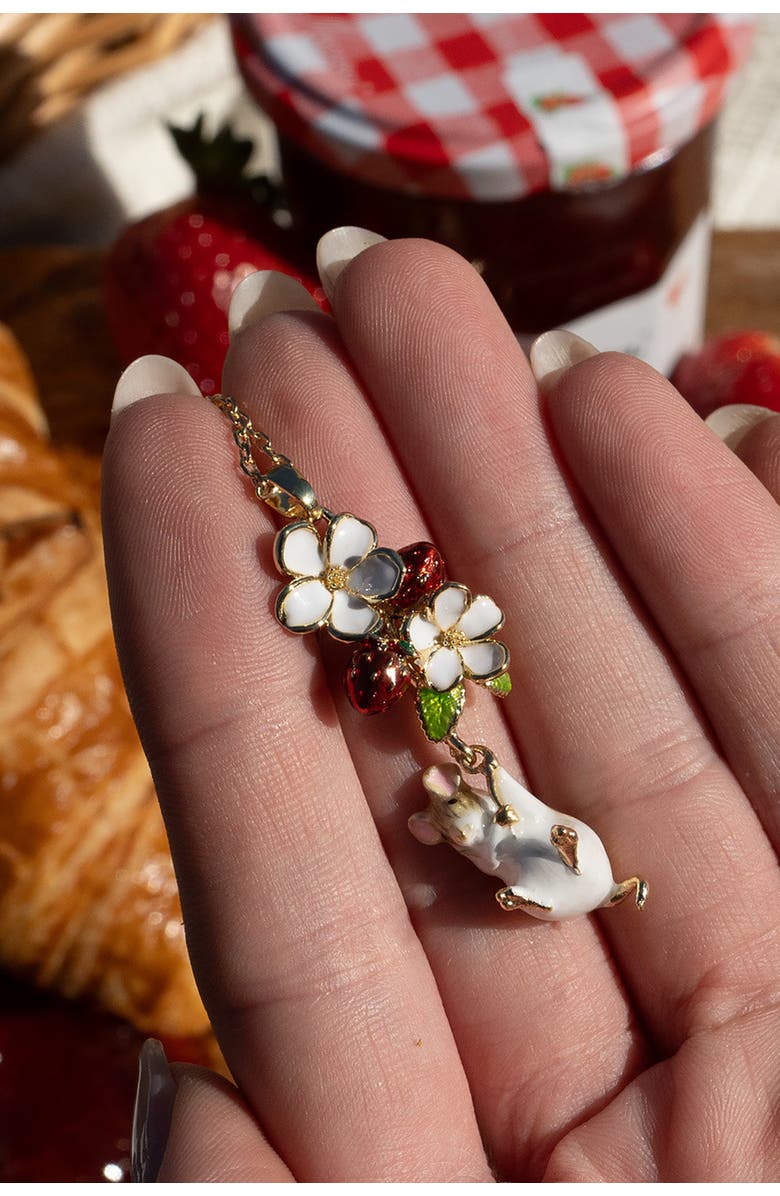 Bill Skinner Studio Strawberry & Hanging Mouse Pendant, Alternate, color, Strawberry & Hanging Mouse