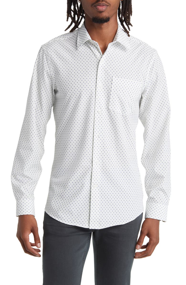 Nordstrom Trim Fit Geo Print Button-Up Shirt, Main, color, 
