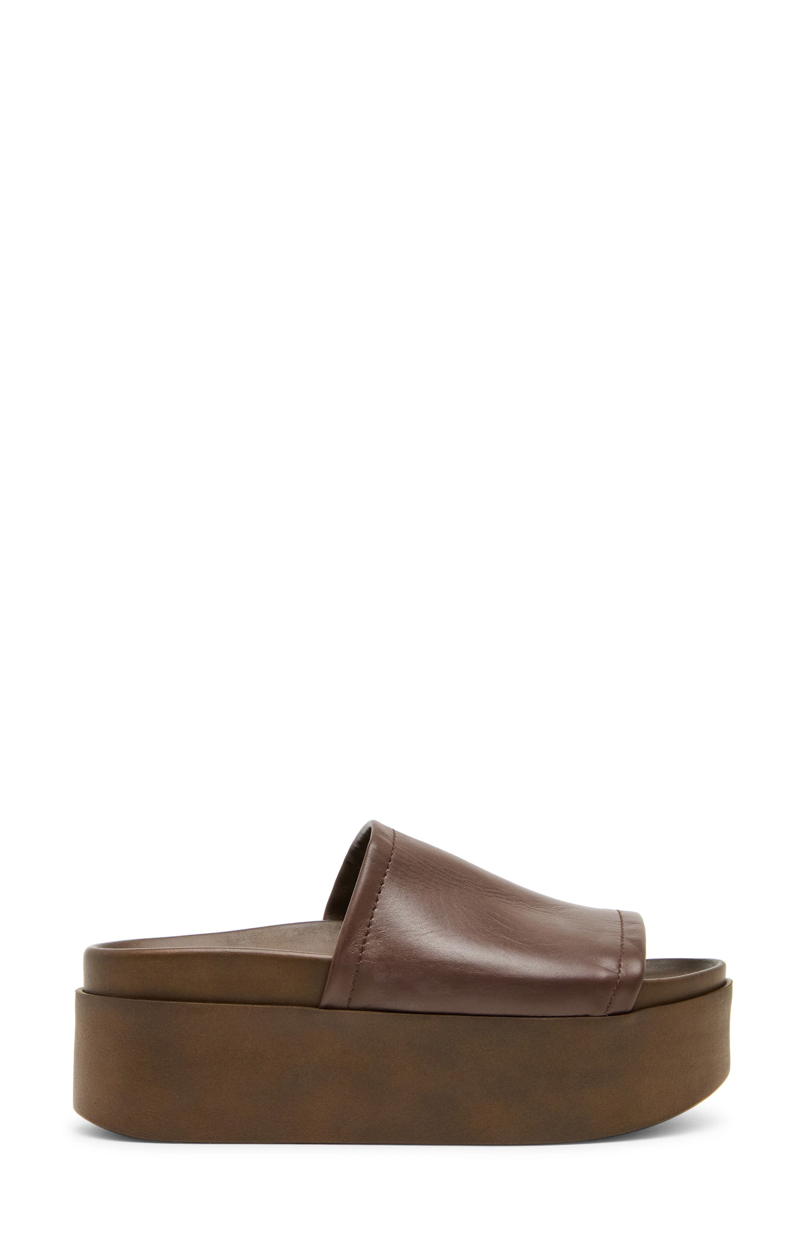 Arwen Platform Wedge Slide Sandal, Alternate, color, BROWN LEATHER