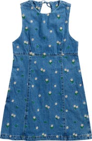 BLANKNYC Embroidered Empire Waist Denim Minidress