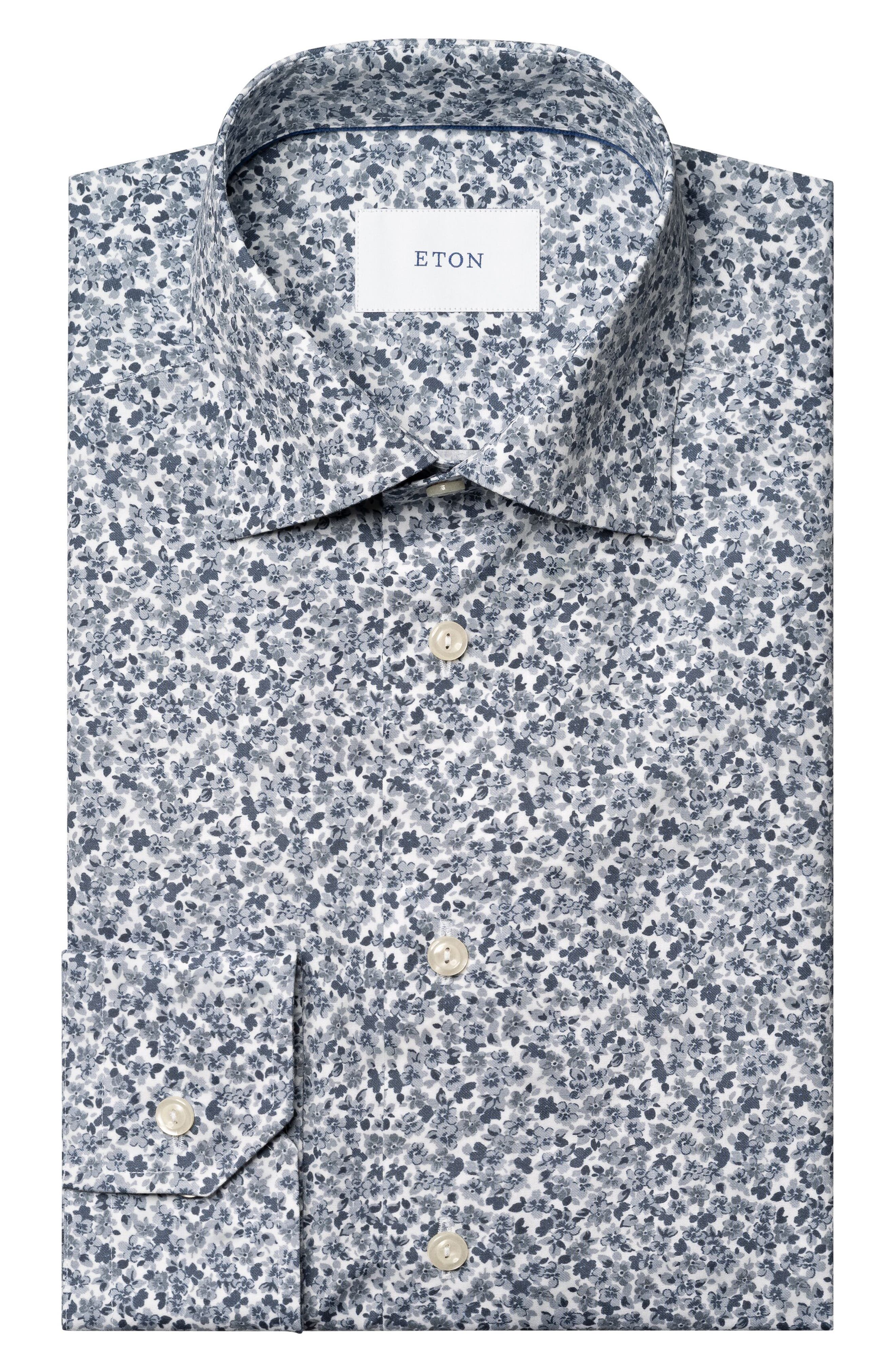 Contemporary Fit Floral Cotton Dress Shirt
