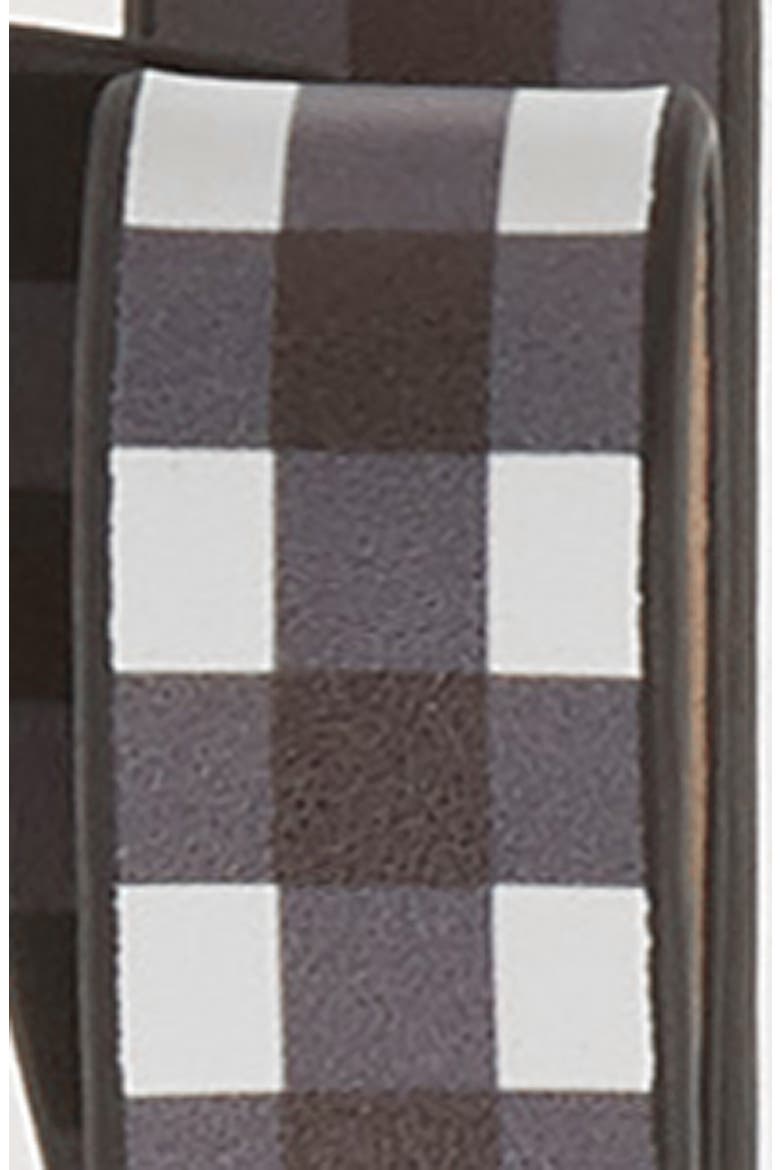 gingham leather belt, Alternate, color, BLACK