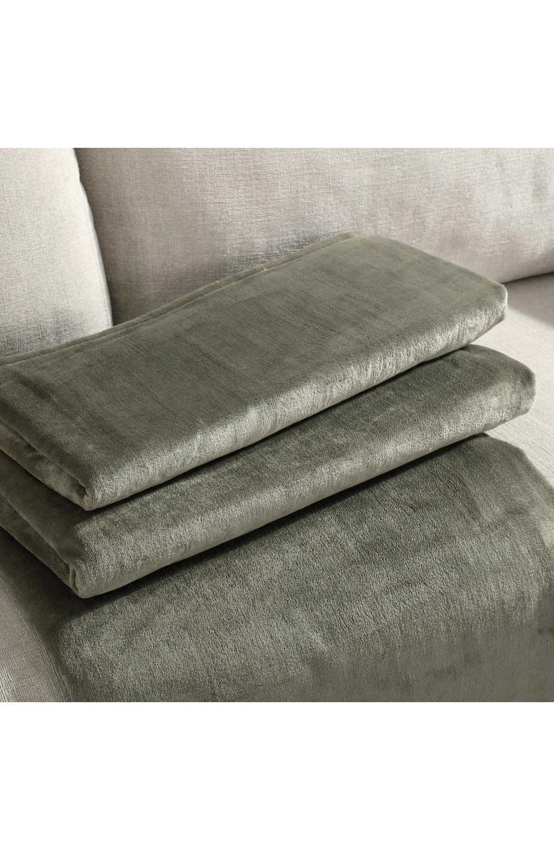 Calvin Klein Home Core Plush Blanket, Alternate, color, Open Dark Green