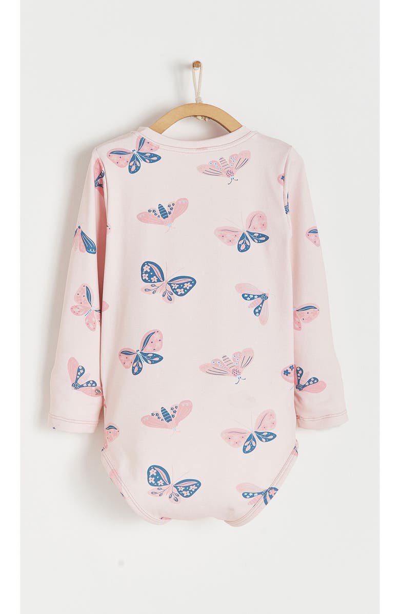 Babycottons Premium Quality Butterfly Long Sleeve 1-Piece Rashguard for Infant, Alternate, color, Pink