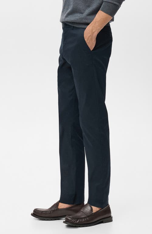 Mango Dublino Slim Fit Flat Front Stretch Stretch Chinos In Blue