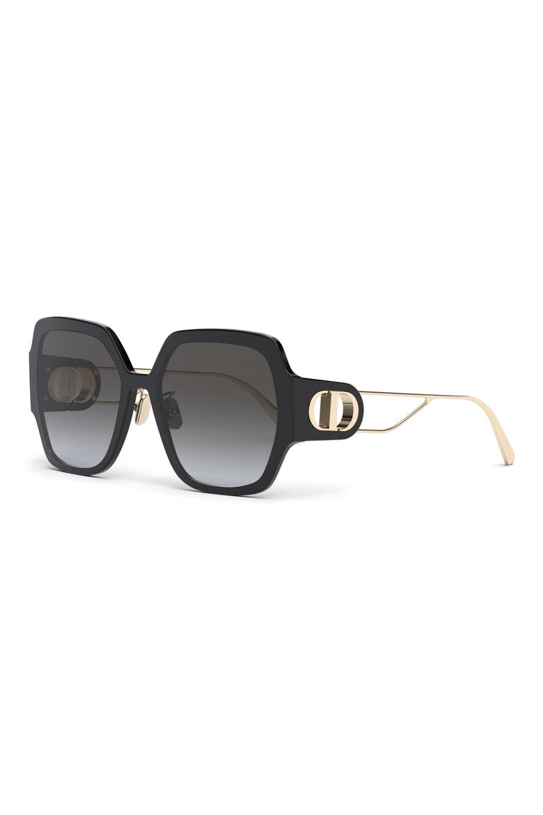 30Montaigne S6U 58MM Square Sunglasses, Alternate, color, SHINY BLACK / GRADIENT SMOKE