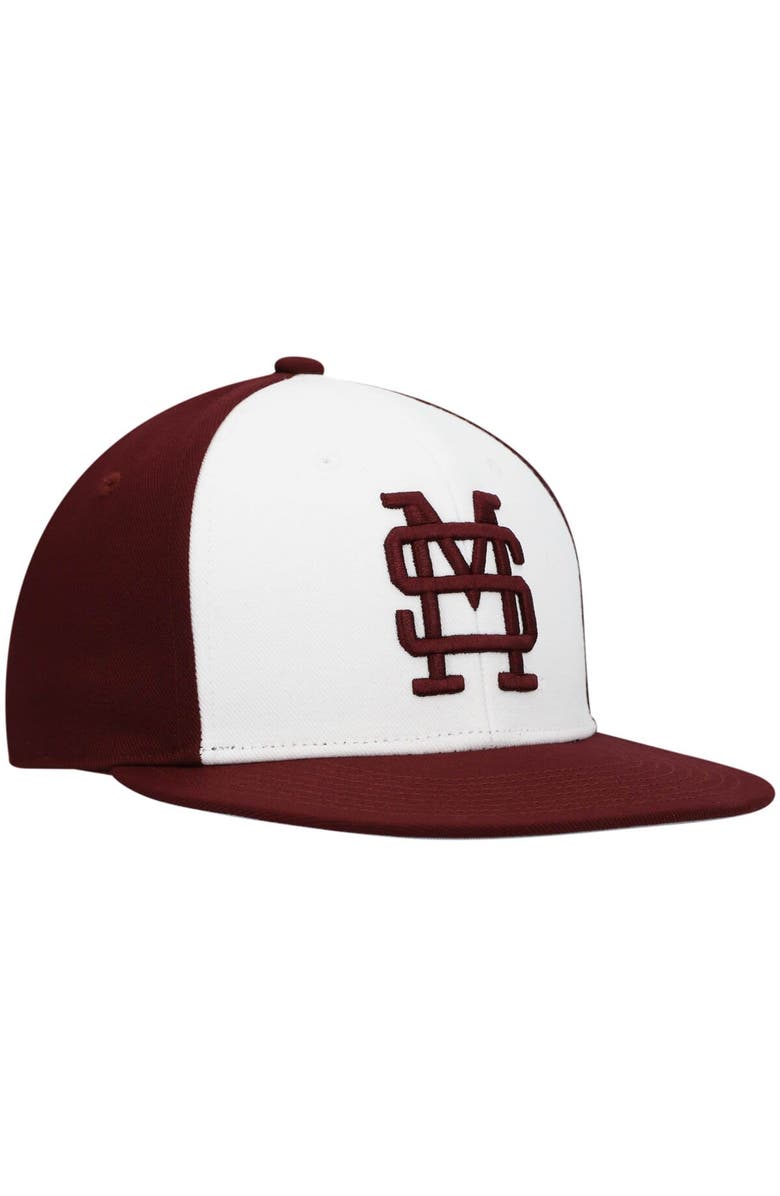 adidas Men's adidas White Mississippi State Bulldogs On-Field Baseball Fitted Hat, Alternate, color, White