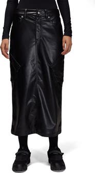 Jordan Faux Leather Midi Skirt