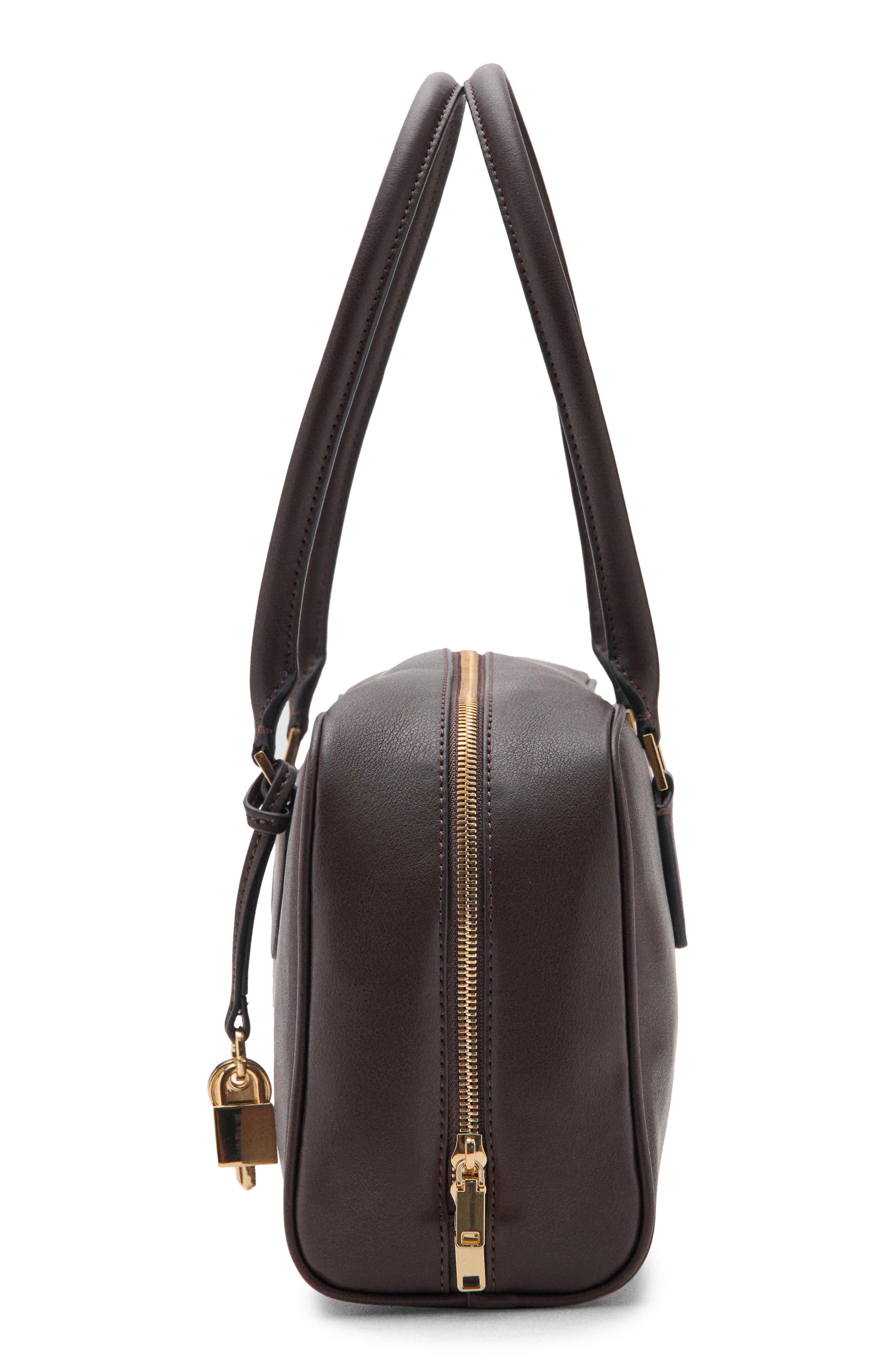 MANGO Faux Leather Bowling Bag, Alternate, color, 