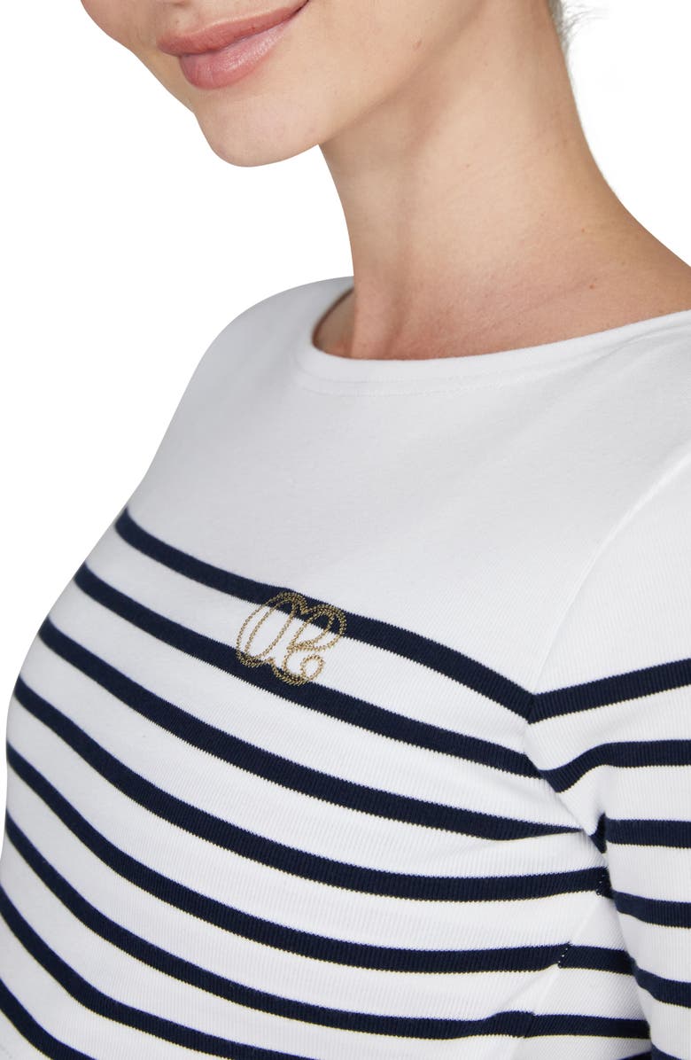 Cache Coeur Benodet Maternity and nursing sailor shirt, Alternate, color, White/Navy