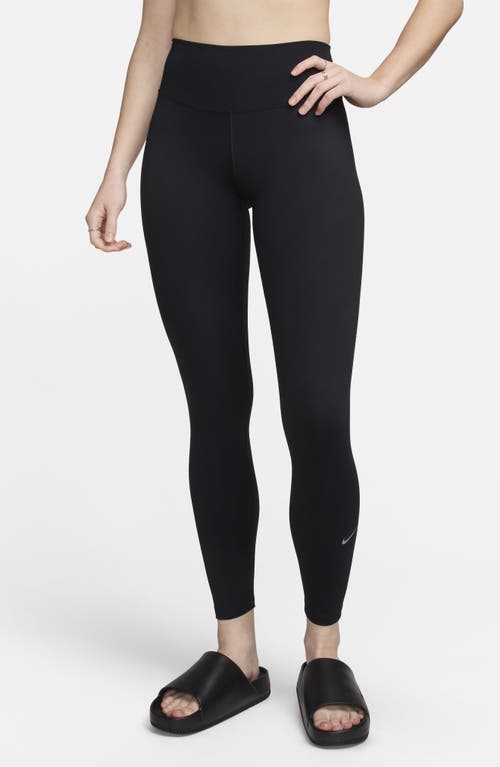 Shop Nike One University High Waist Leggings In Black/black