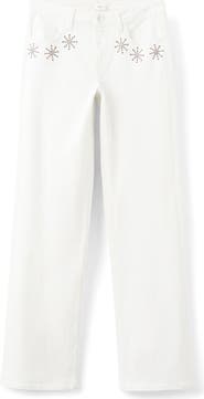 MANGO TEEN Studded Straight Leg Jeans