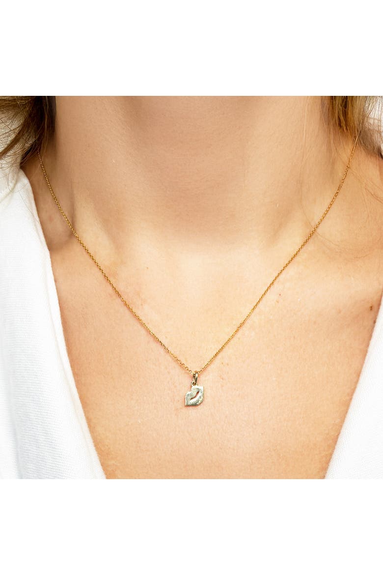 Mini Gold Lip Charm, Alternate, color, Yellow Gold