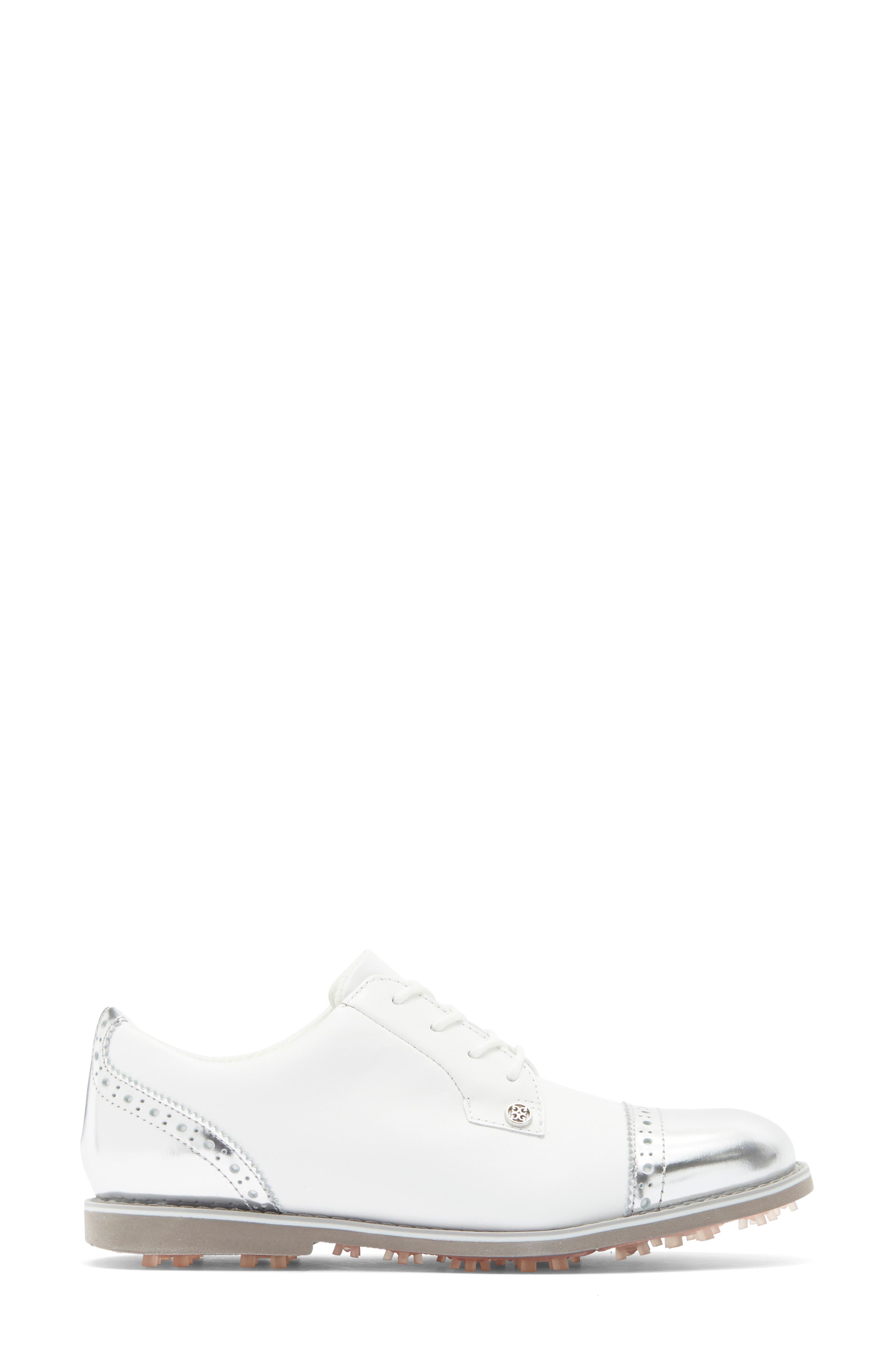 Gallivanter Cap Toe Golf Shoe, Alternate, color, SNOW/ SHARK SKIN