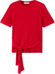 MANGO Bow Short Sleeve Sweater