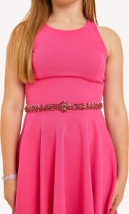 Un Deux Trois Ribbon Rhinestone Belt
