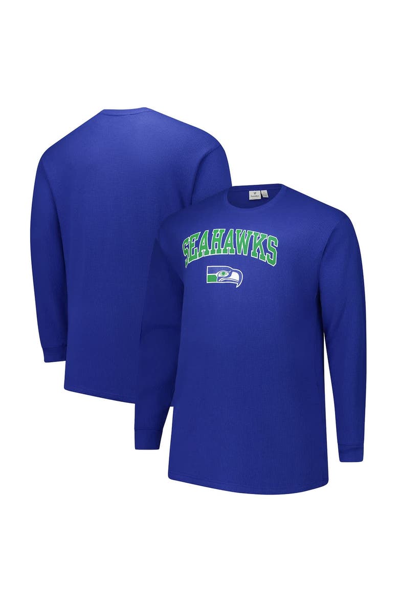 Men's Fanatics Royal Seattle Seahawks Big & Tall Throwback Thermal Long Sleeve T-Shirt, Main, color, Royal