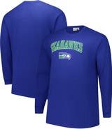 FANATICS Men's Fanatics Royal Seattle Seahawks Big & Tall Throwback Thermal Long Sleeve T-Shirt