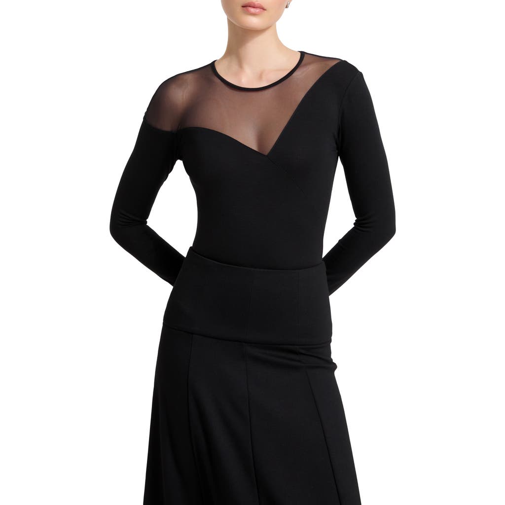 Marcella Charli Mesh Top In Black