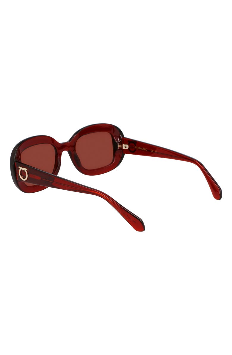 FERRAGAMO Gancini 51mm Oval Sunglasses, Alternate, color, Transparent Rust