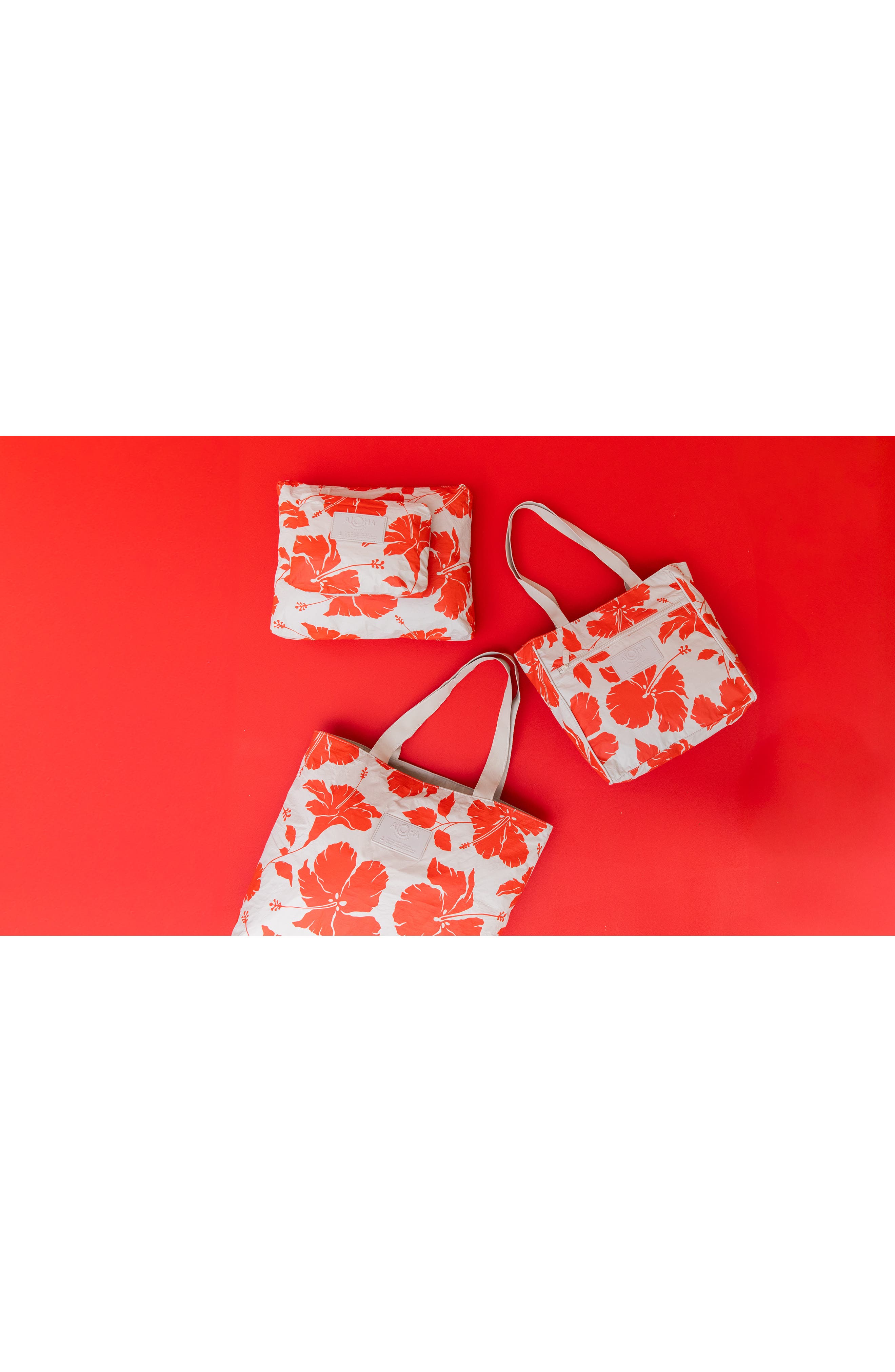 Aloha Collection Day Tripper Salina Water Resistant Tote, Alternate, color, Red Haute/ Sandstone