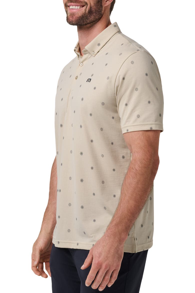 Floral Button Down Polo, Alternate, color, ITALIAN SAND