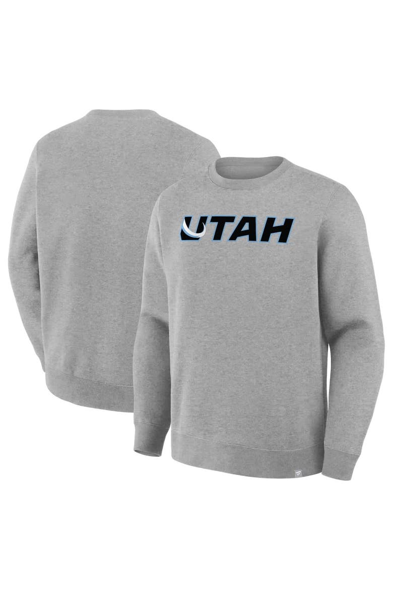 Men's Fanatics  Heather Gray Utah Mammoth Combo Legacy Fleece Sweatshirt, Main, color, Heather Gray