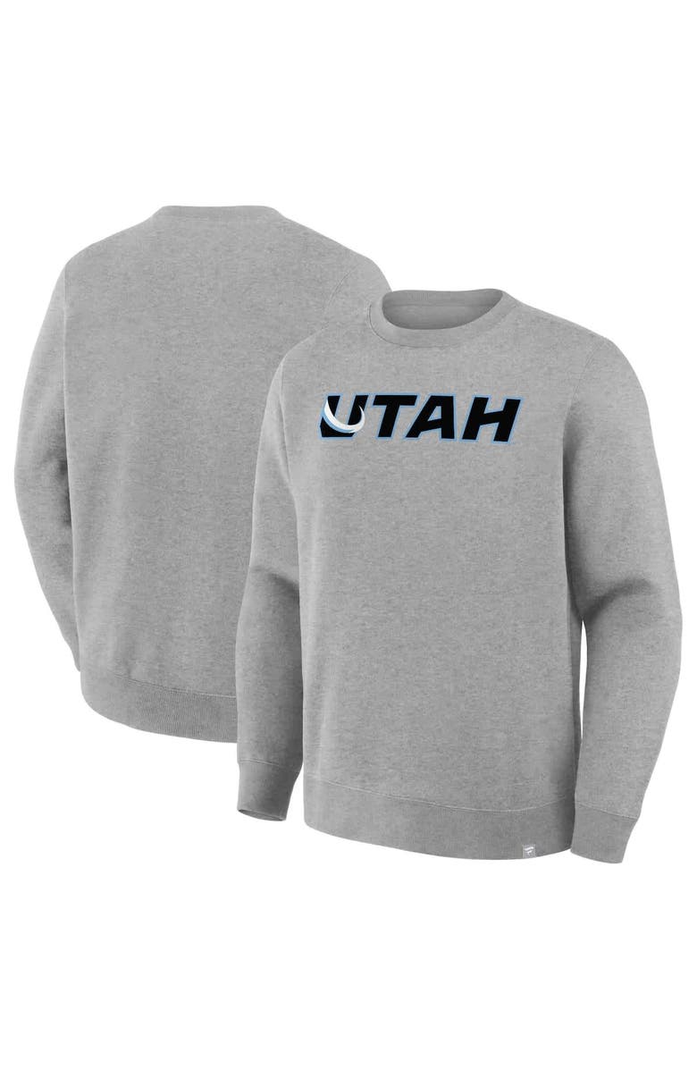 FANATICS Men
s Fanatics  Heather Gray Utah Mammoth Combo Legacy Fleece Sweatshirt, Main, color, Heather Gray